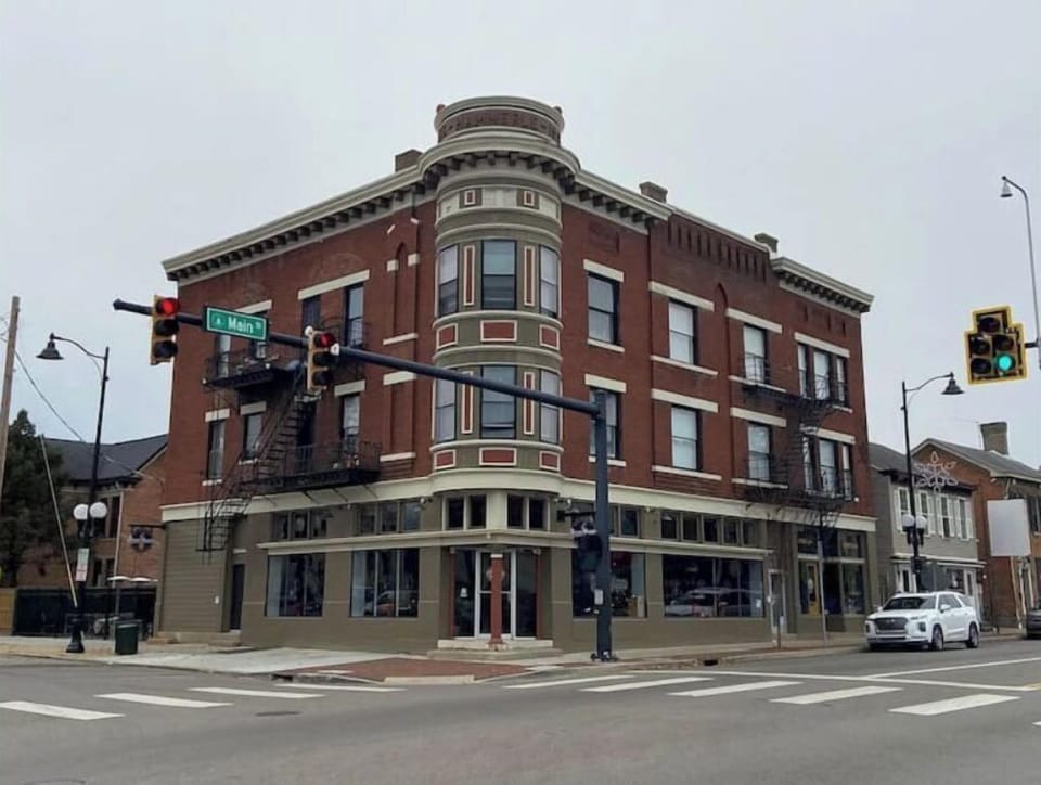 Building exterior. Beautiful historic building in downtown. 