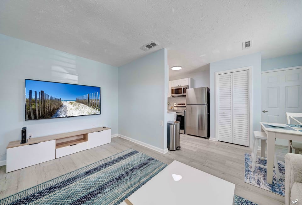 Living Area with Queen Size Sleeper Sofa and Flat Screen TV