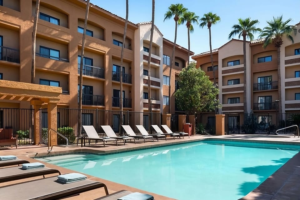 Stretch out on shaded loungers after a refreshing swim.