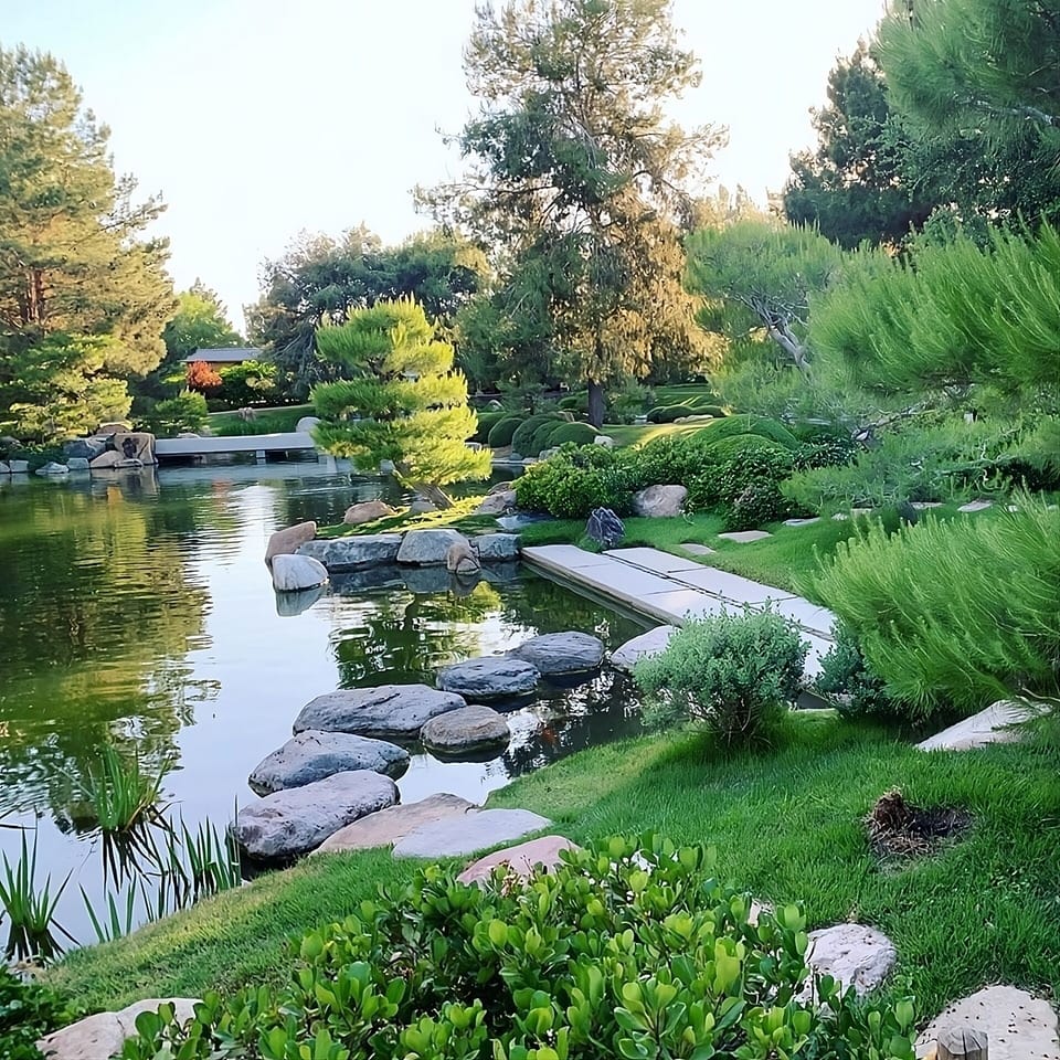 Breathe in calm by the water and manicured gardens