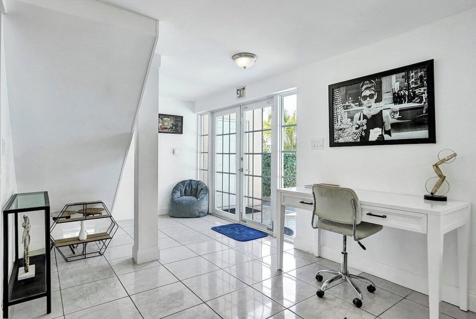 Slide open the large glass doors and let the cool morning breeze inside