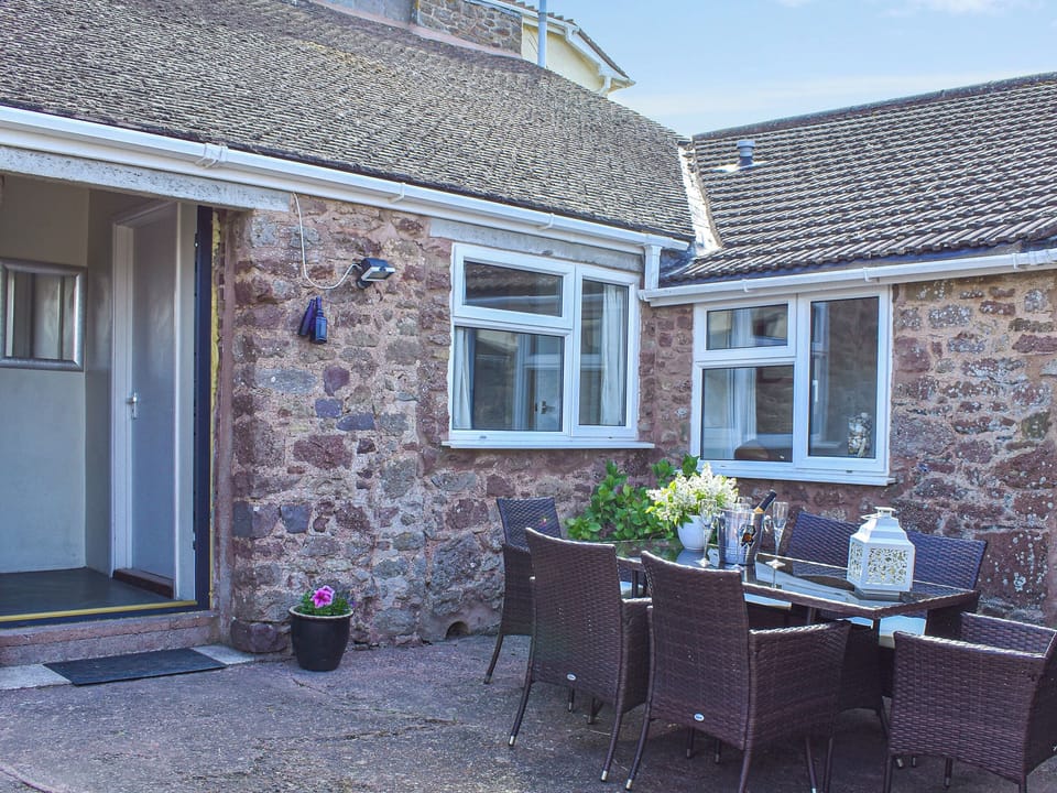 Exterior, enclosed small courtyard | Thornes Farm Cottage, West Quantoxhead