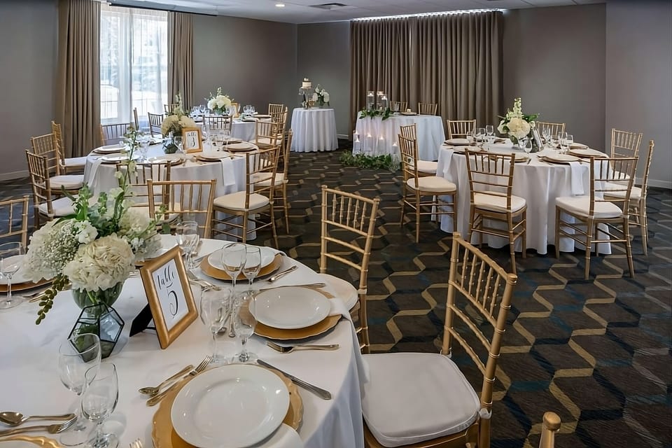 Host elegant celebrations with beautifully set tables and warm lighting.