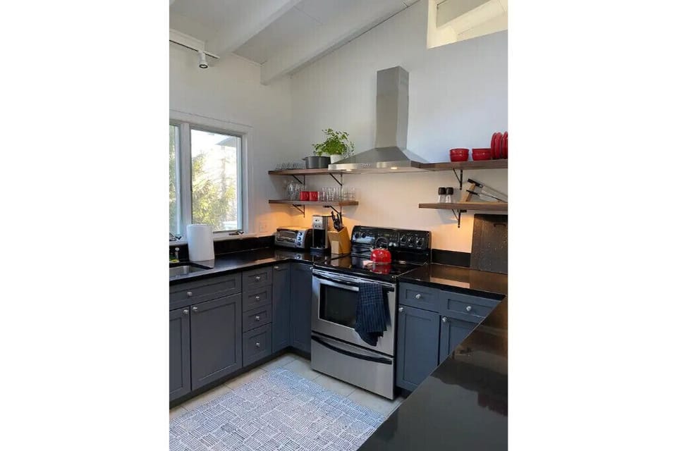 Kitchen fully equipped with modern appliances 