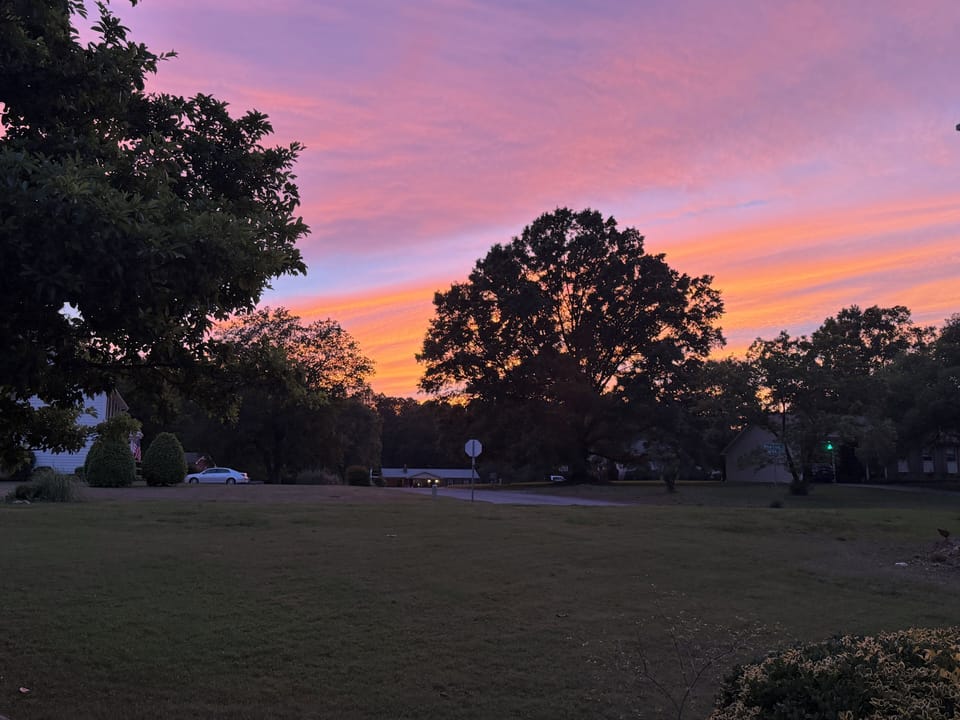 Sunset view from the front yard