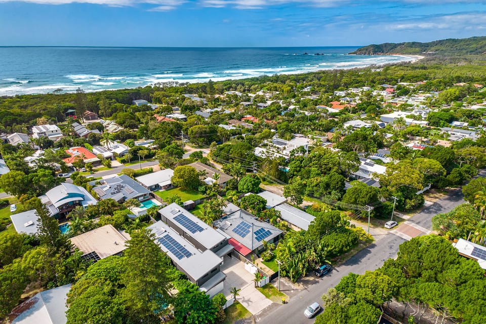 Aerial shot of Suffolk Beach Retreat.