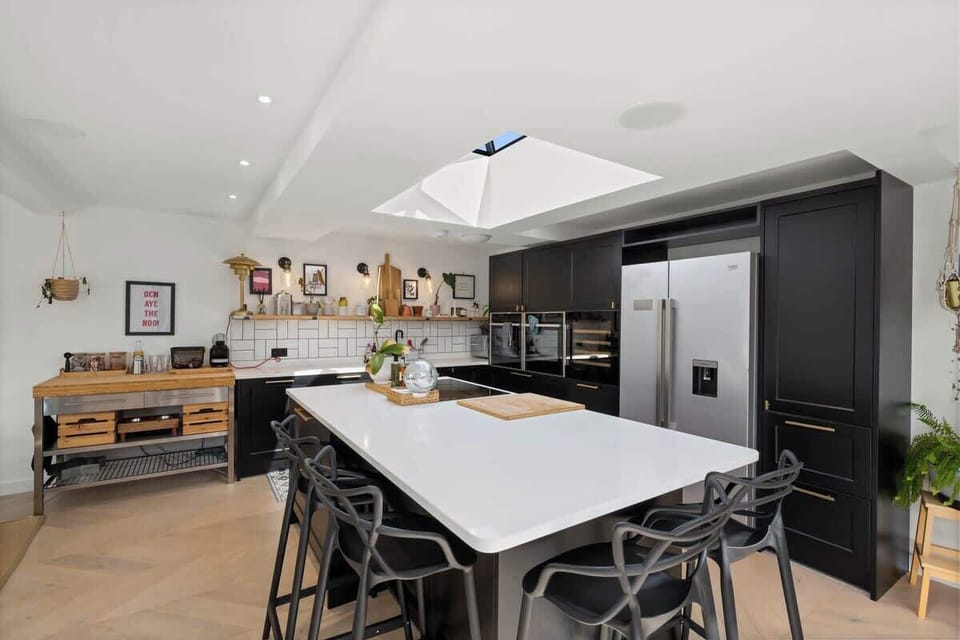 Kitchen with island that seats another 4