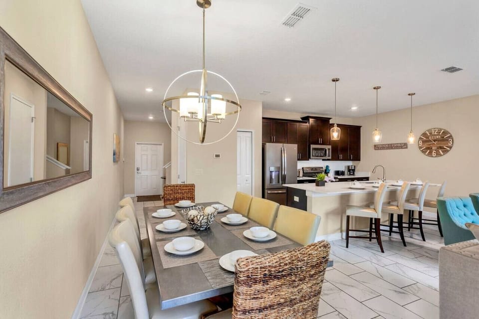 Dining Room Table for 8!#Disney #Parks #kingdom #springs #StoreyLake #Apartment #Vacation #Rental #waterpark #Kissimmee #Orlando #universal #citywalk