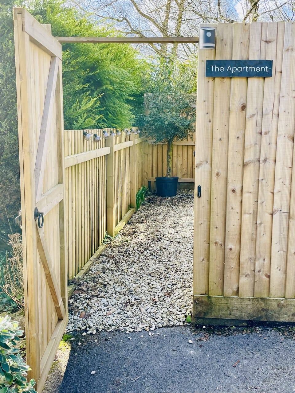 Entrance gate to private patio 