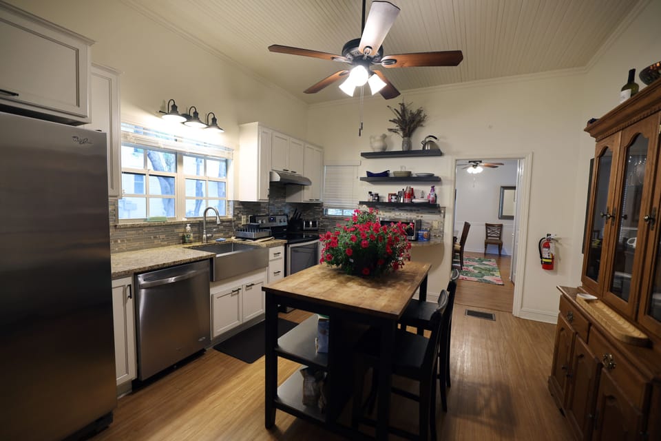 Kitchen viewed from the living area