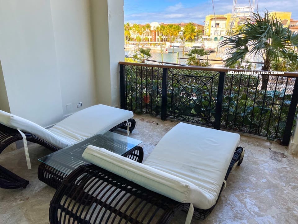 Terrace overlooking the marina