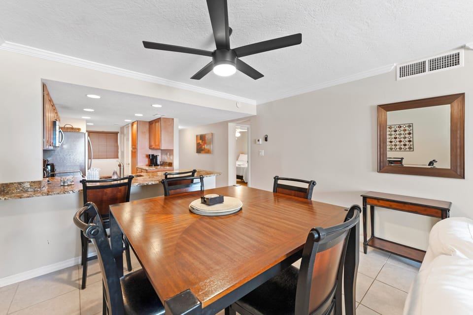 Dining area offers a perfect setting for enjoying meals with loved ones.