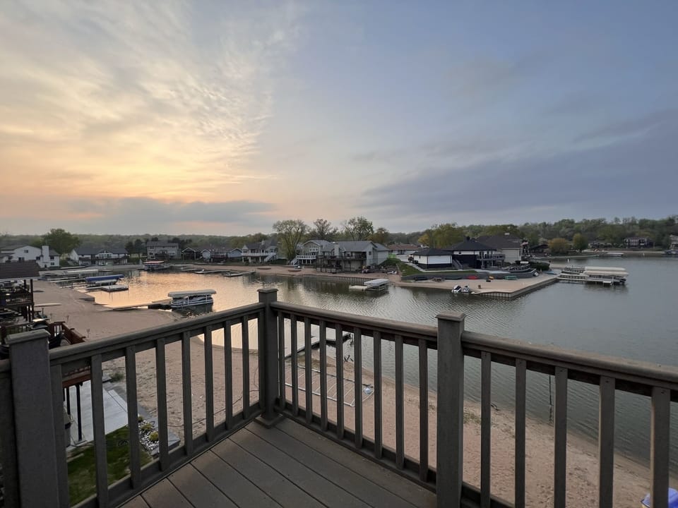 sunset view from top back deck off of the master ☀️