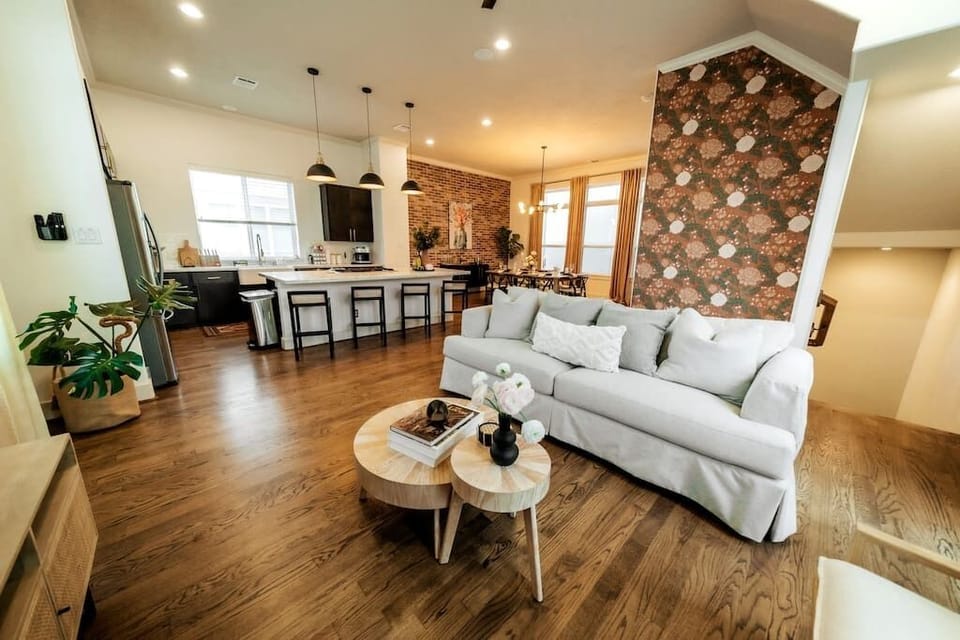Unique & custom furnishing to add to  our style in the open concept living room 