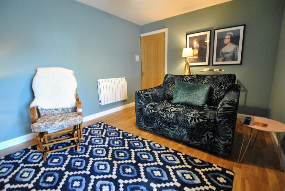 Relax on the sofa or gliding chair