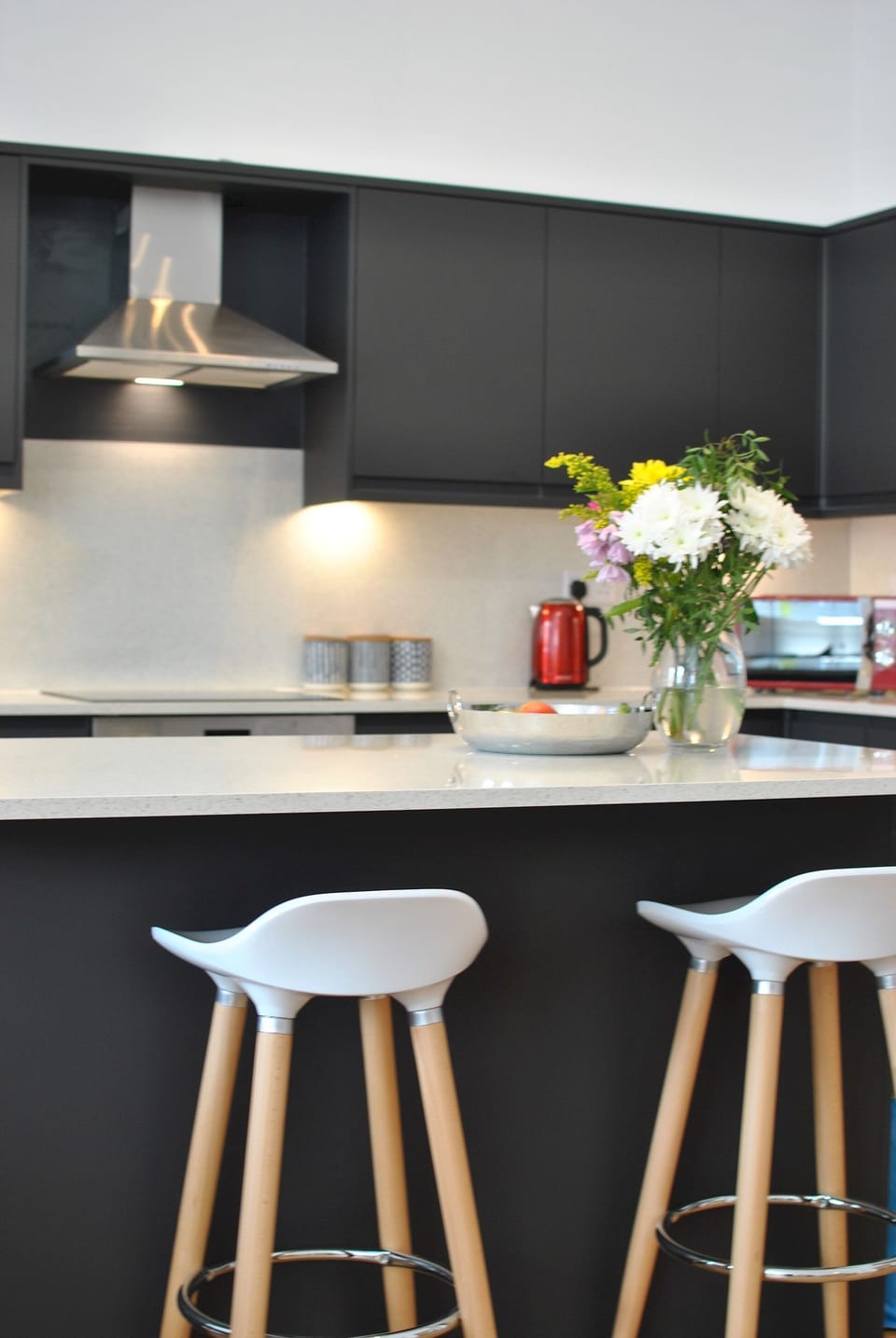 Dine at the dining table or the island