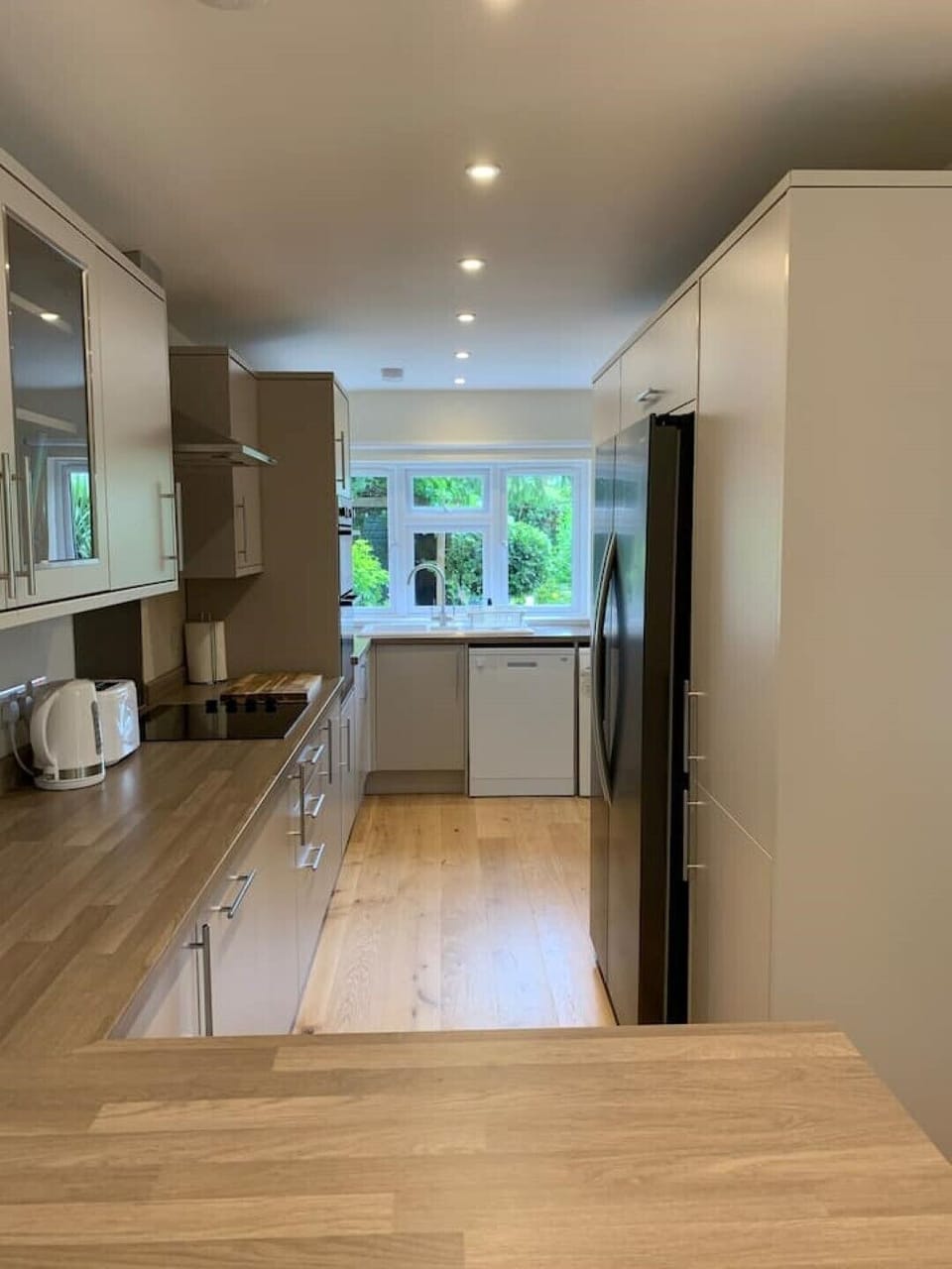 Kitchen from the dining area.