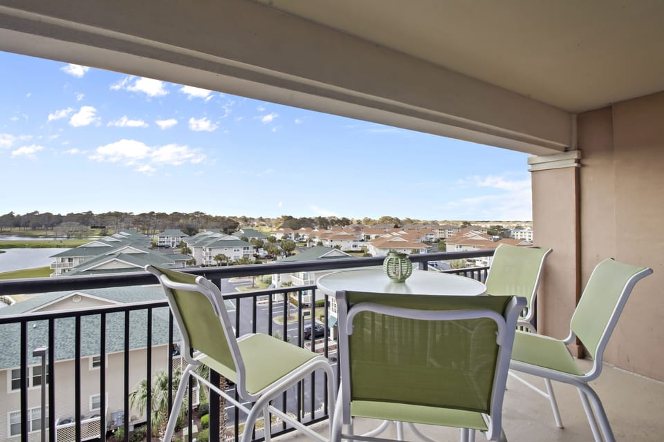 Sip your morning coffee on your private balcony while taking in expansive neighborhood views and blue skies above.