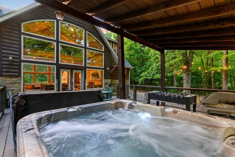 Dive into relaxation mode in the hot tub haven.