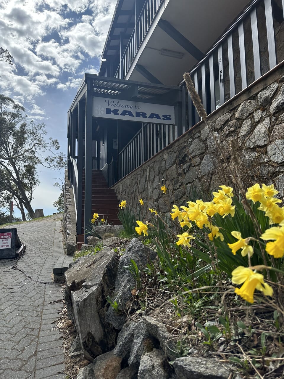 Front of building in Spring
