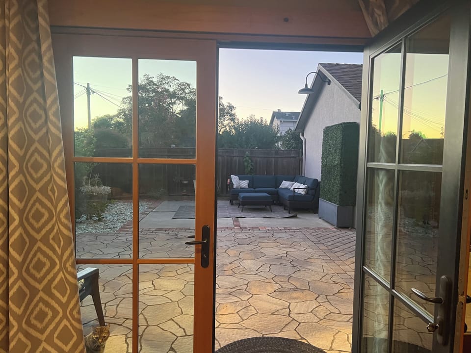 French Doors to your large private yard space