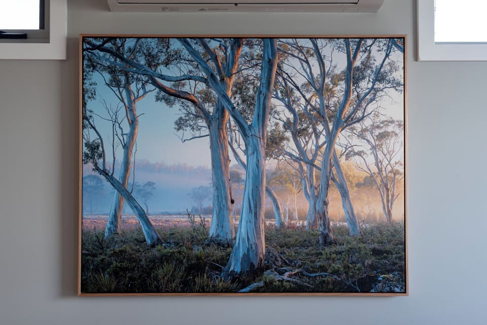 Admire the stunning artwork within the space