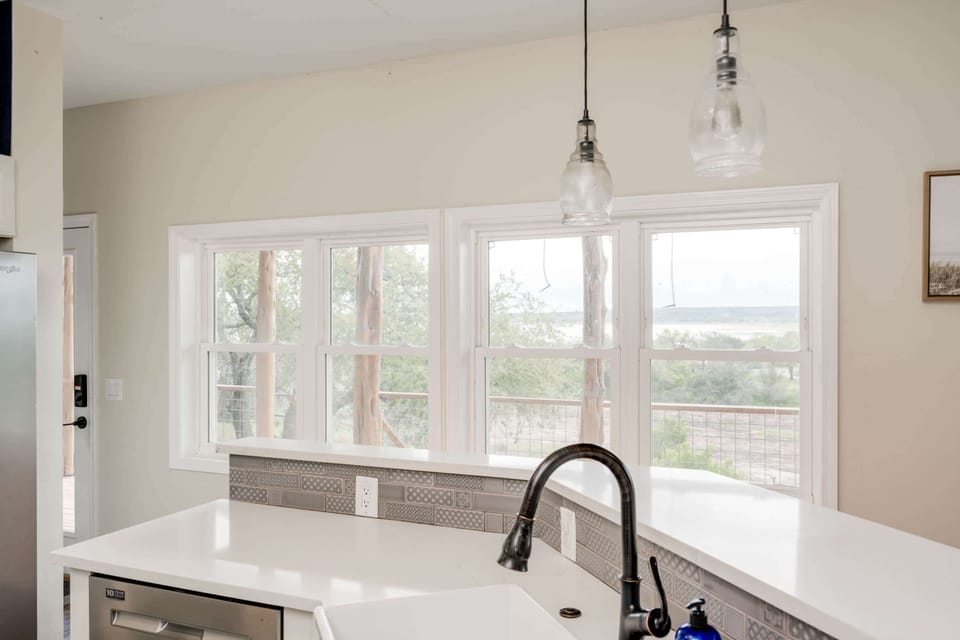 Lake views from the kitchen!
