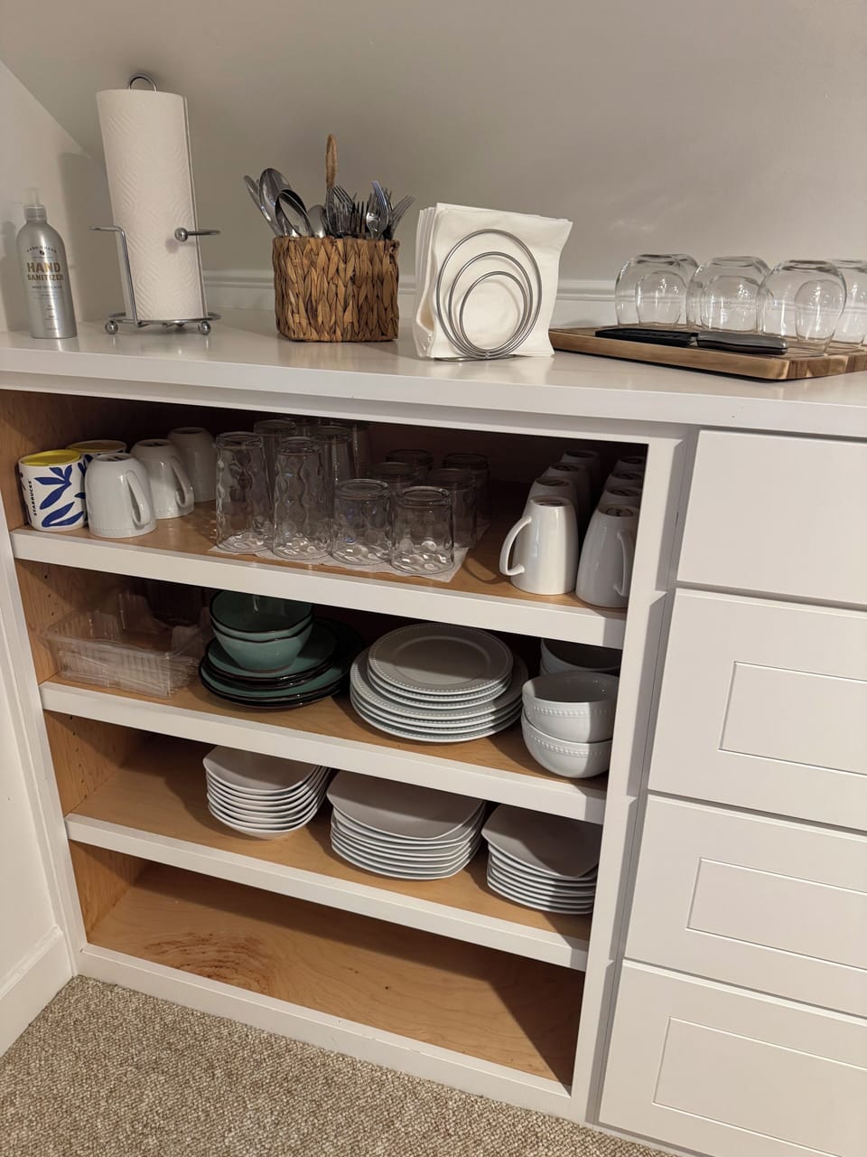 Dishes, utensils and pots and pans.