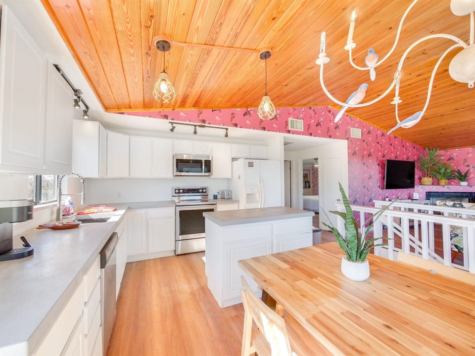 Our kitchen features modern appliances