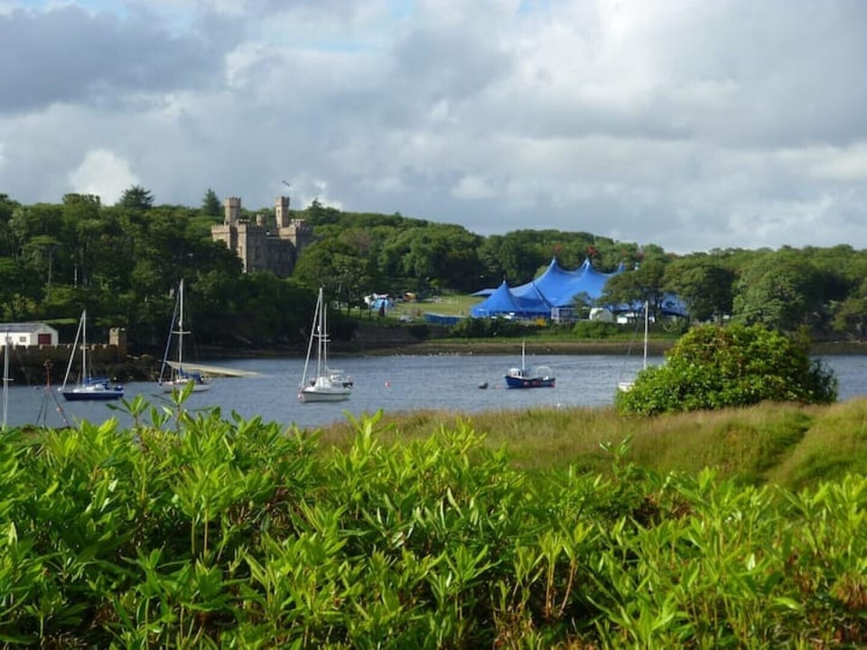 Stornoway harbour looking towards Lewis Castle and our Heb Celt Festival tent