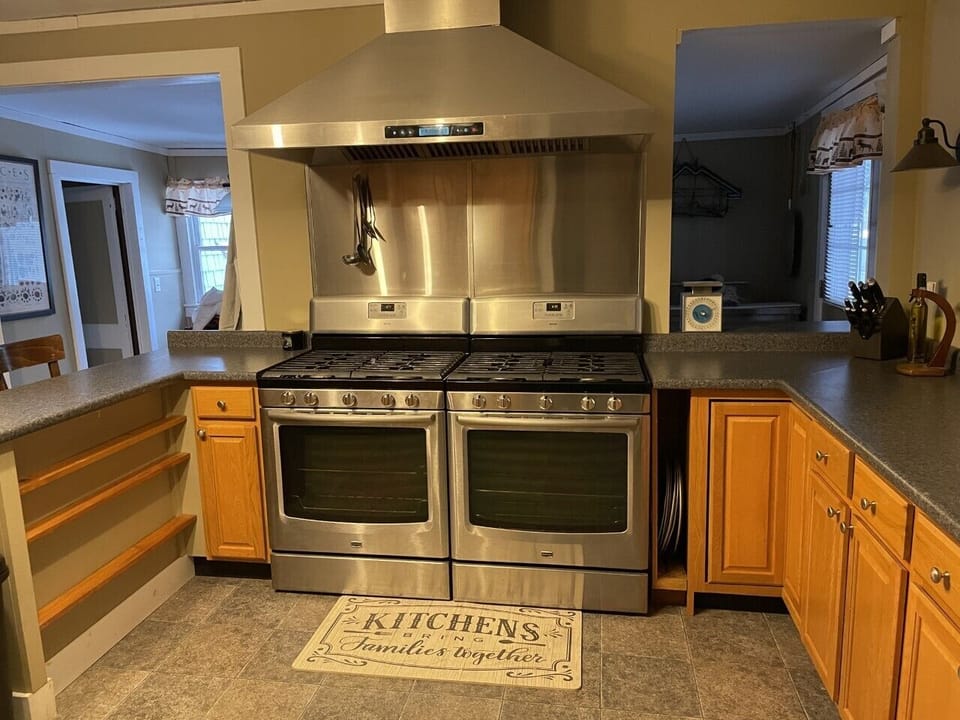 Two gas ovens with hood 