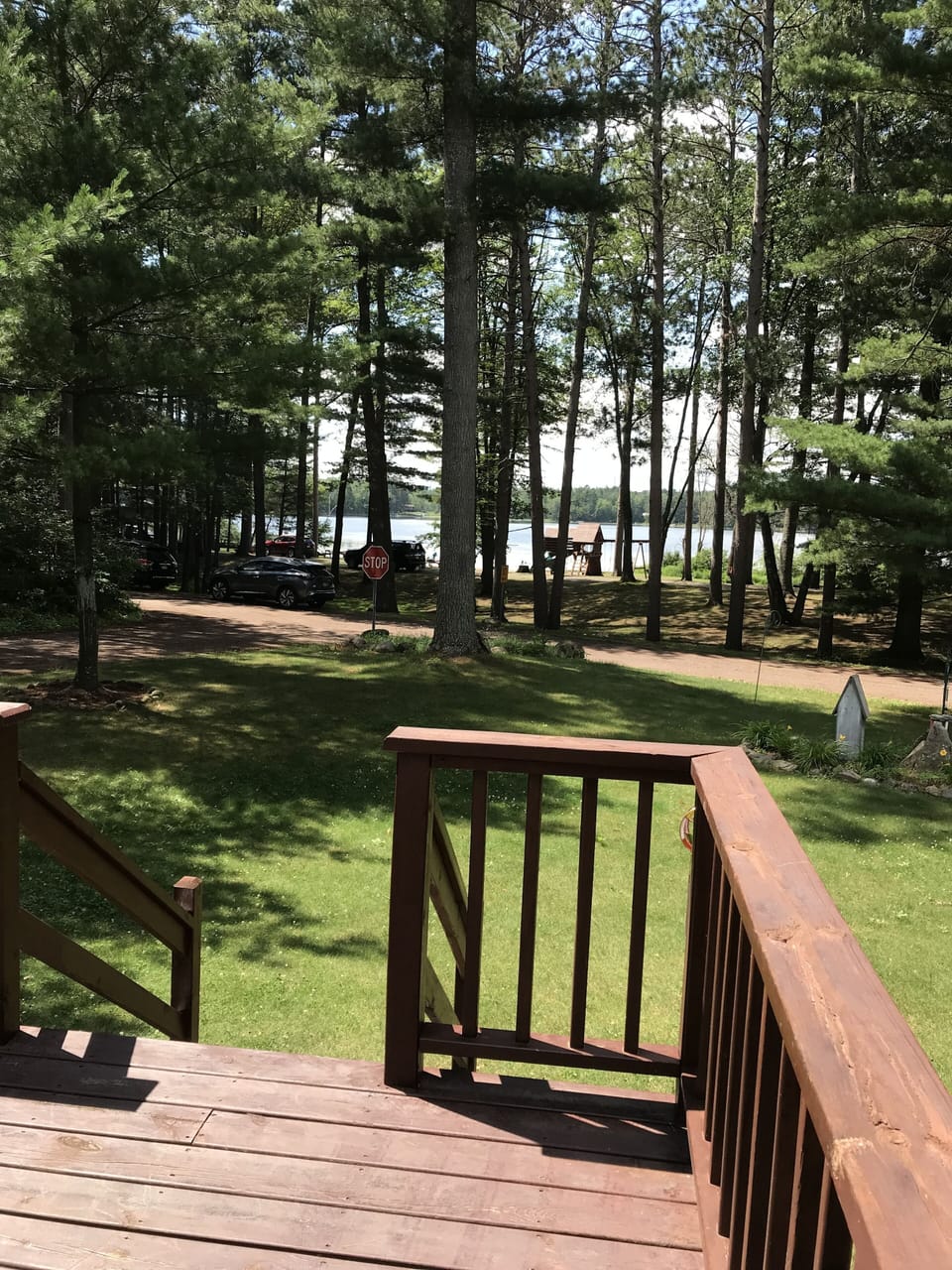 Lake views as you sip coffee and listen to the loons from the deck.