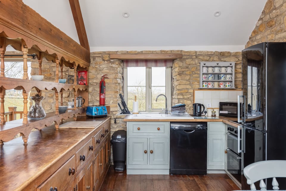 Well equipped kitchen on first floor.
