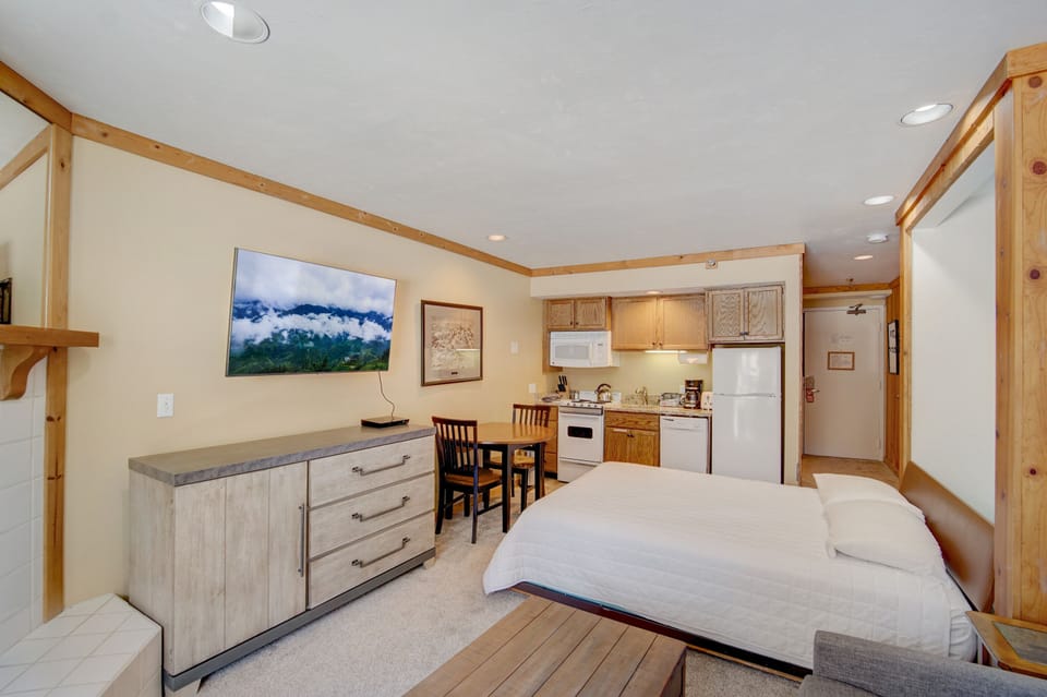 Kitchenette & Living Area with Murphy Bed Folded Down