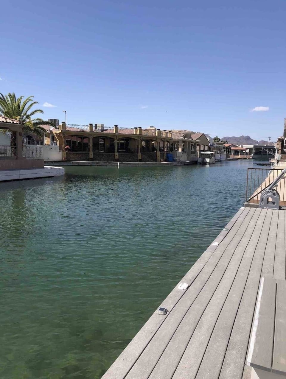 Your private dock view. Ladder provides easy access in and out of the canal.
