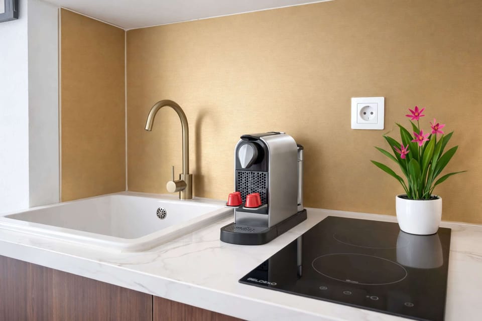 Charm and functionality in the kitchen, Nespresso machine included