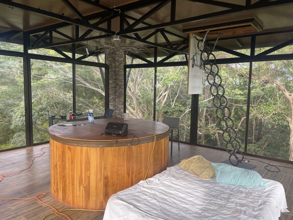 Level 2 with one bed shown, and ladder to the roof