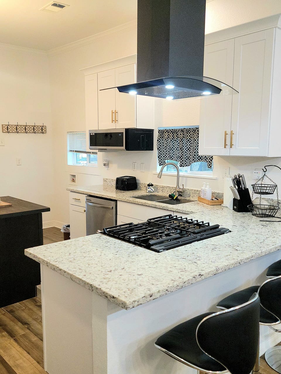 Fully stocked kitchen allows you to prepare meals  here at home.