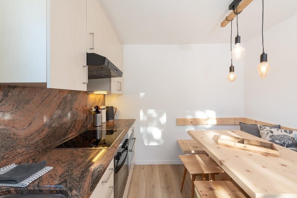 Kitchen with coffee machine