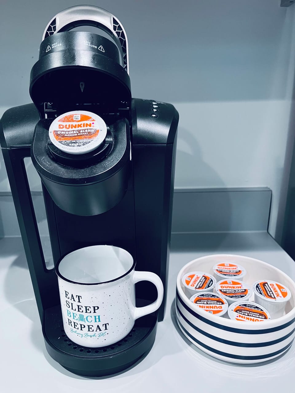 Keurig with a few complimentary K-cups