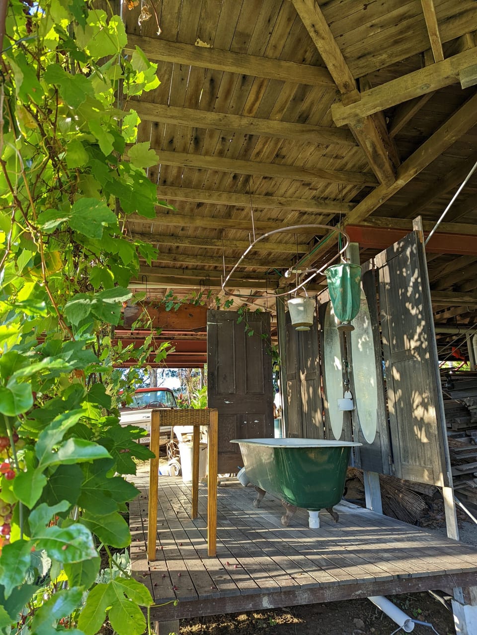 Alfresco shower with views
