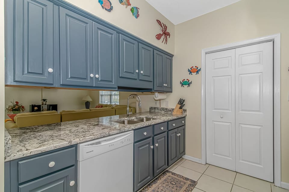 Kitchen leads into laundry room on main level