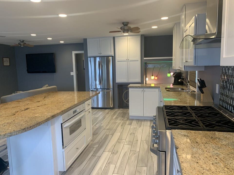 Kitchen with large island; seating for 8+