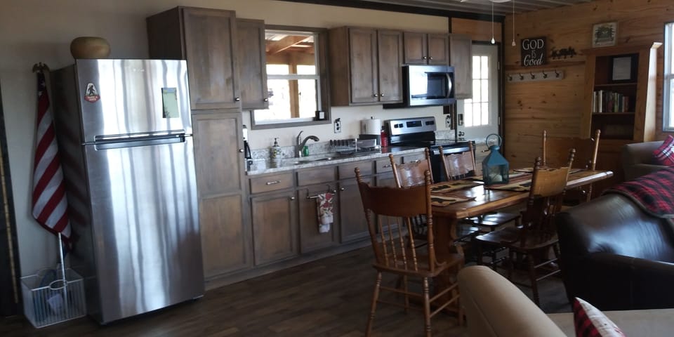kitchen has everything you need to prepare and serve meals
