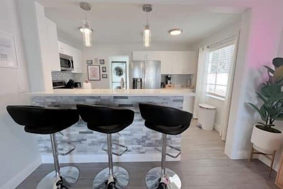 Cute Bar Stool Area w/ Comfy Seating for Three