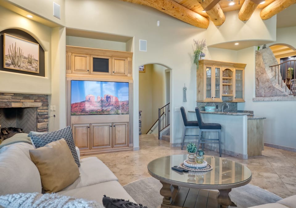 Wet bar in main living area