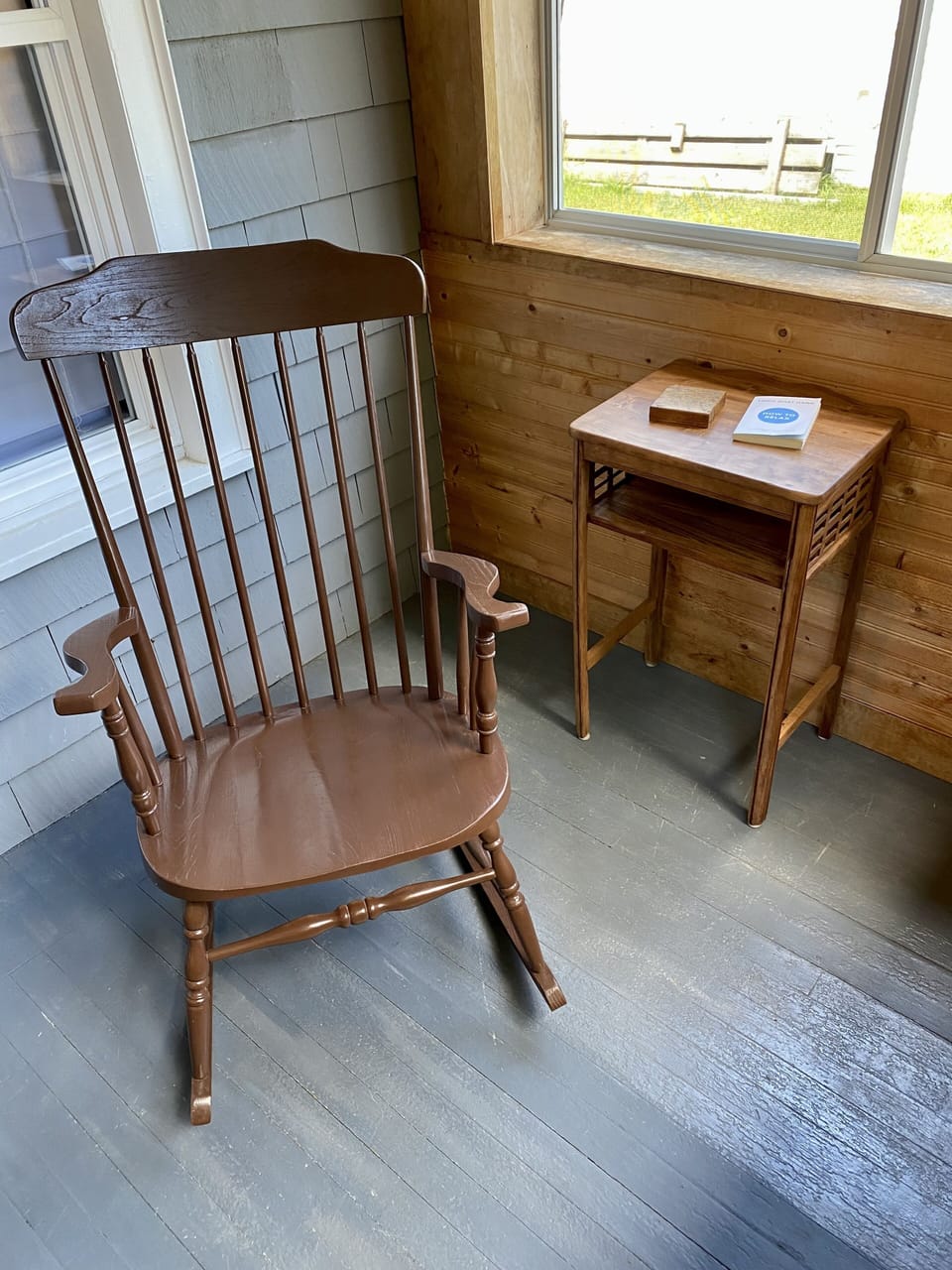 Closed in porch reading nook area
