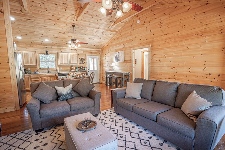 Living room area of the cabin