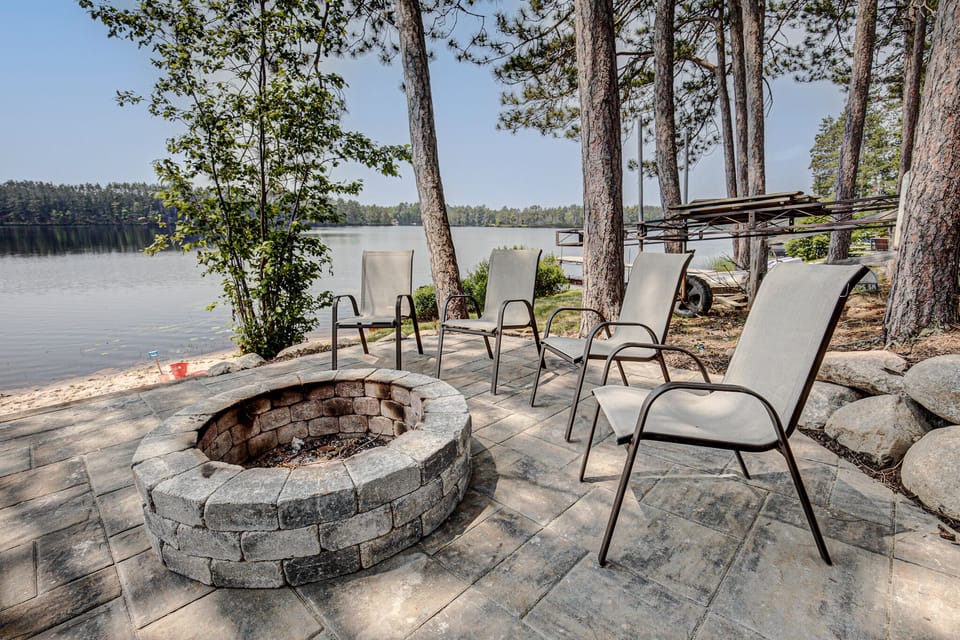 stone fire pit + patio