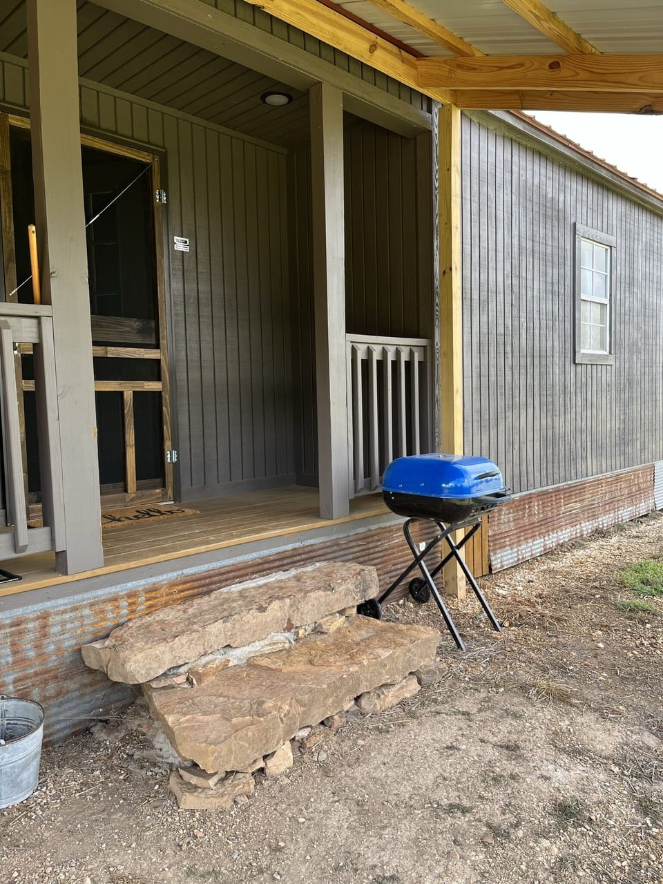 Covered porch area.
